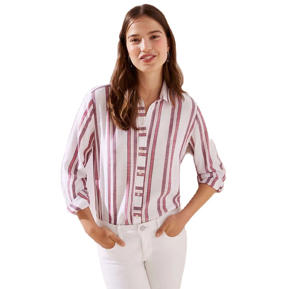 Loft Striped Button Down Shirt - image 1